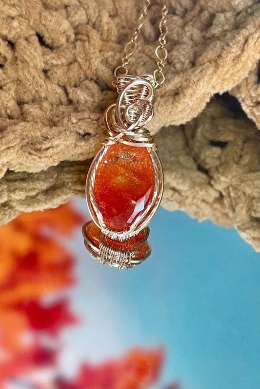 High Flash Faceted Sunstone in 14k Gold Filled