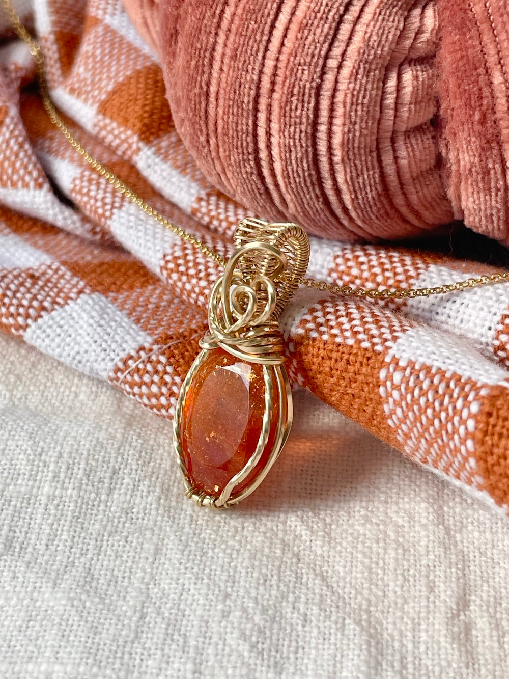 High Flash Faceted Sunstone in 14k Gold Filled