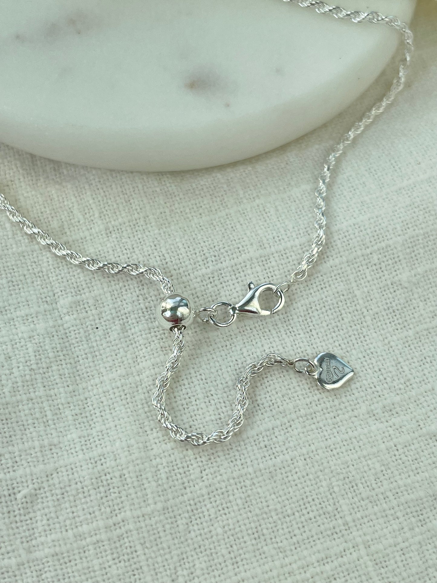 1.4mm 0.925 Sterling Silver Adjustable chain- up to 30"(Add on item only)