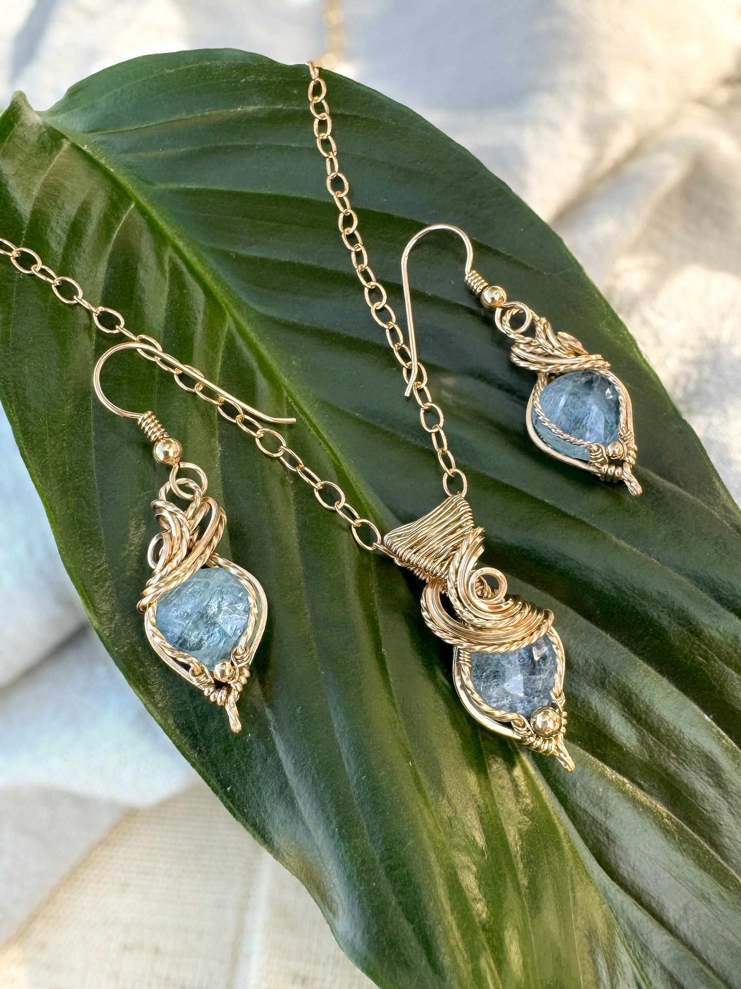 Aquamarine Set (Necklace & Earrings)