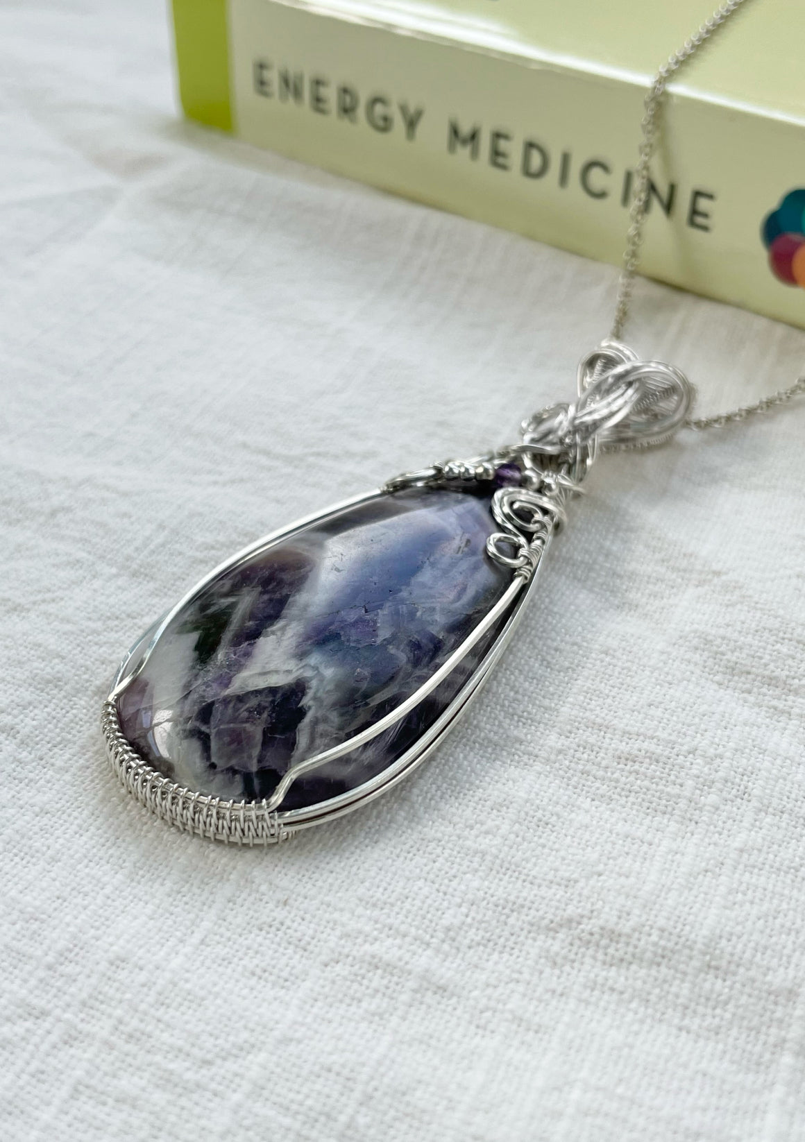 Chevron Amethyst Statement Necklace in 0.925 Sterling Silver