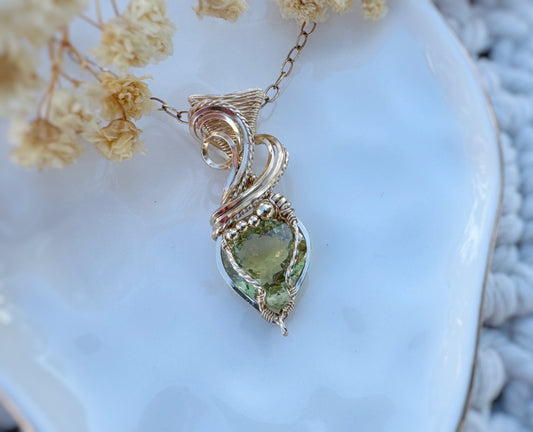 Yellow/Green Apatite & Peridot Necklace in 14k Gold Filled