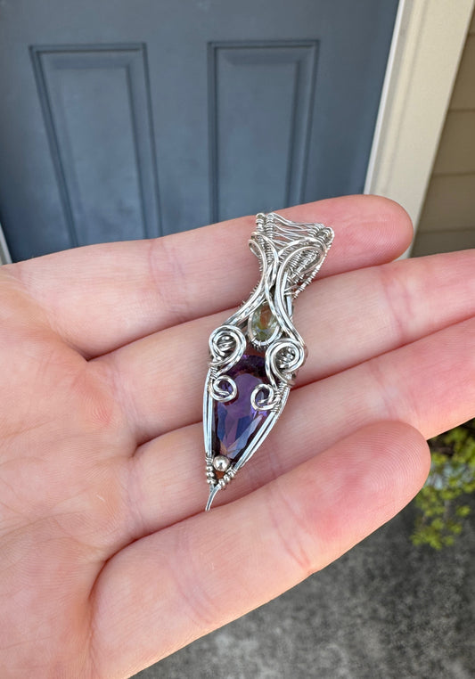 Faceted Amethyst & Lemon Quartz in 0.925 Sterling Silver