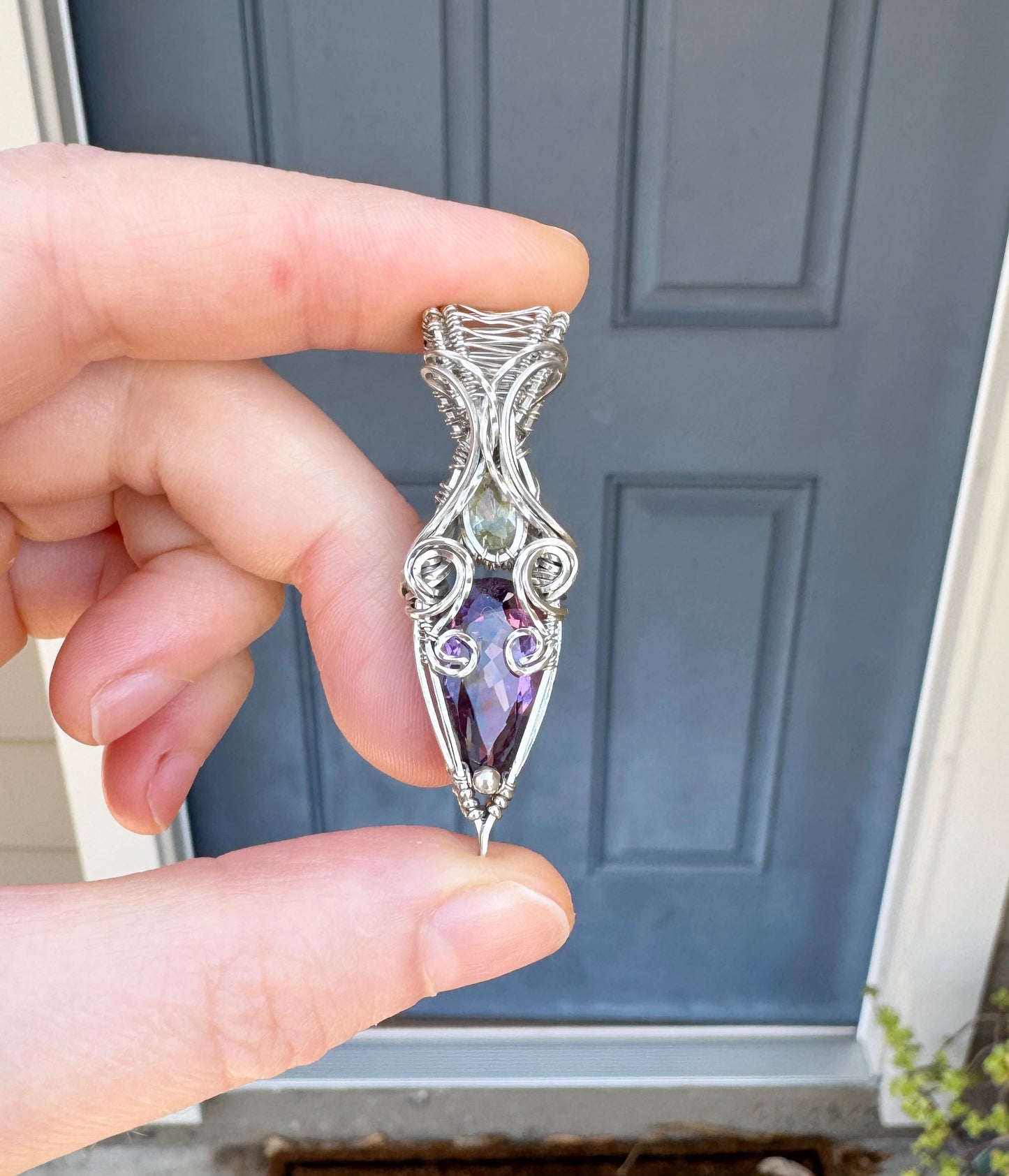 Faceted Amethyst & Lemon Quartz in 0.925 Sterling Silver