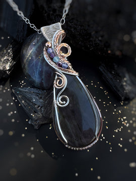 Labradorite, Tanzanite, Amethyst & Aquamarine in Argentium Silver & 14k Rose Gold Filled
