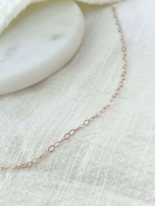14k Rose Gold Filled Flat Cable Chain (Add on item only)