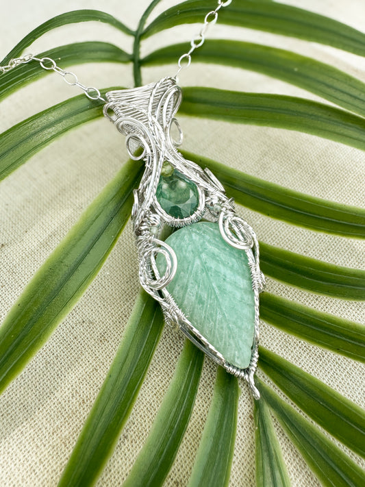 Amazonite, Green Kyanite & Peridot Necklace