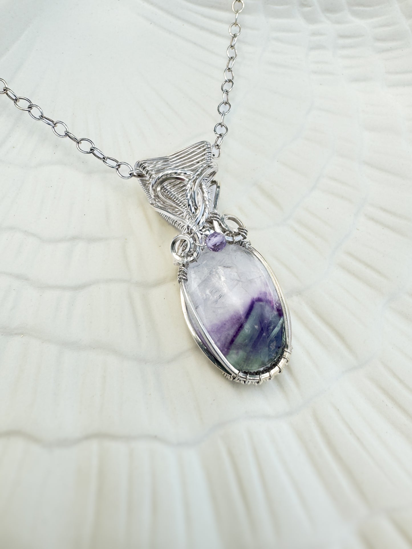Fluorite & Amethyst Necklace