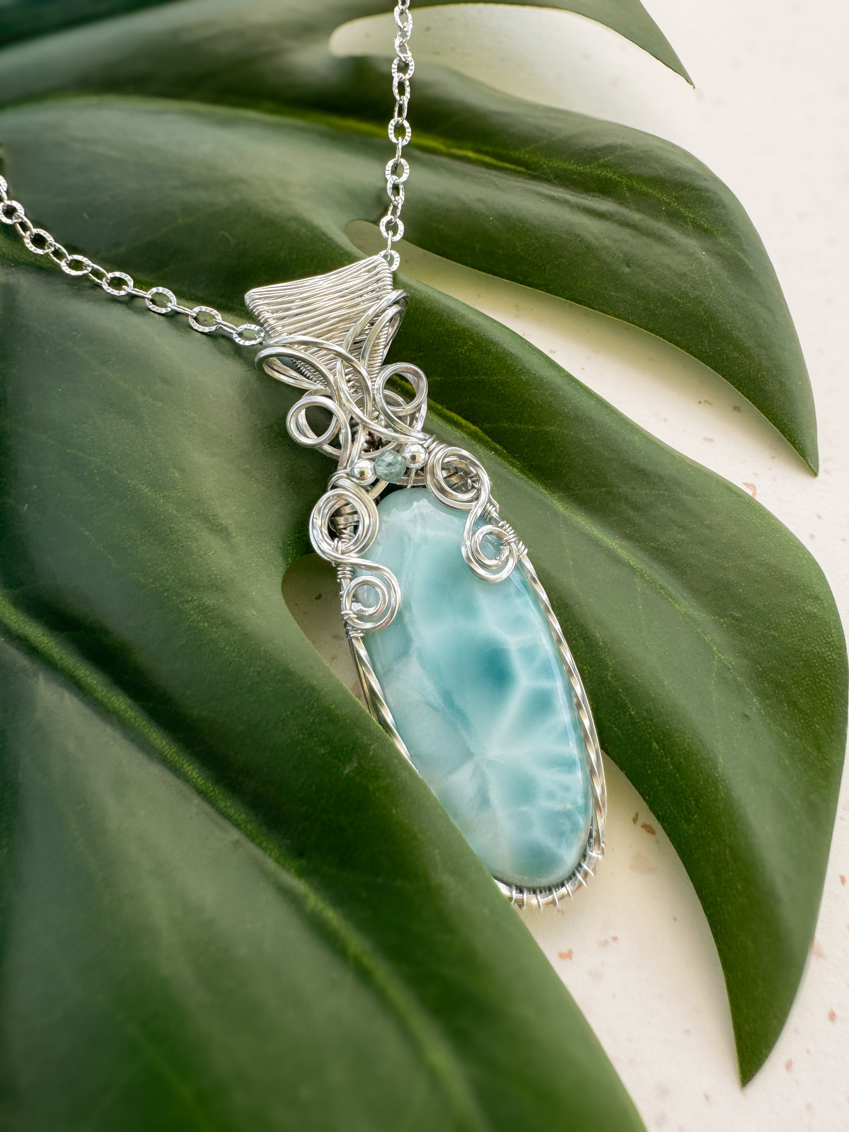 Larimar, Aqua Kyanite in 0.925 Sterling Silver