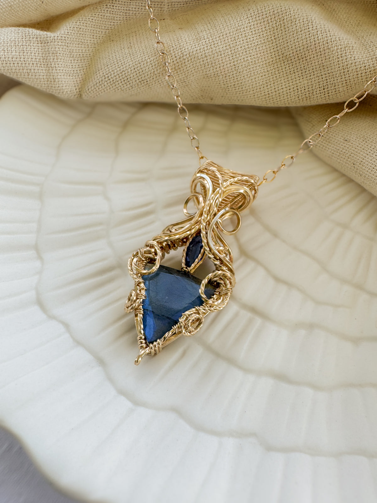 Faceted Labradorite & Blue Kyanite Necklace in 14k Gold Filled