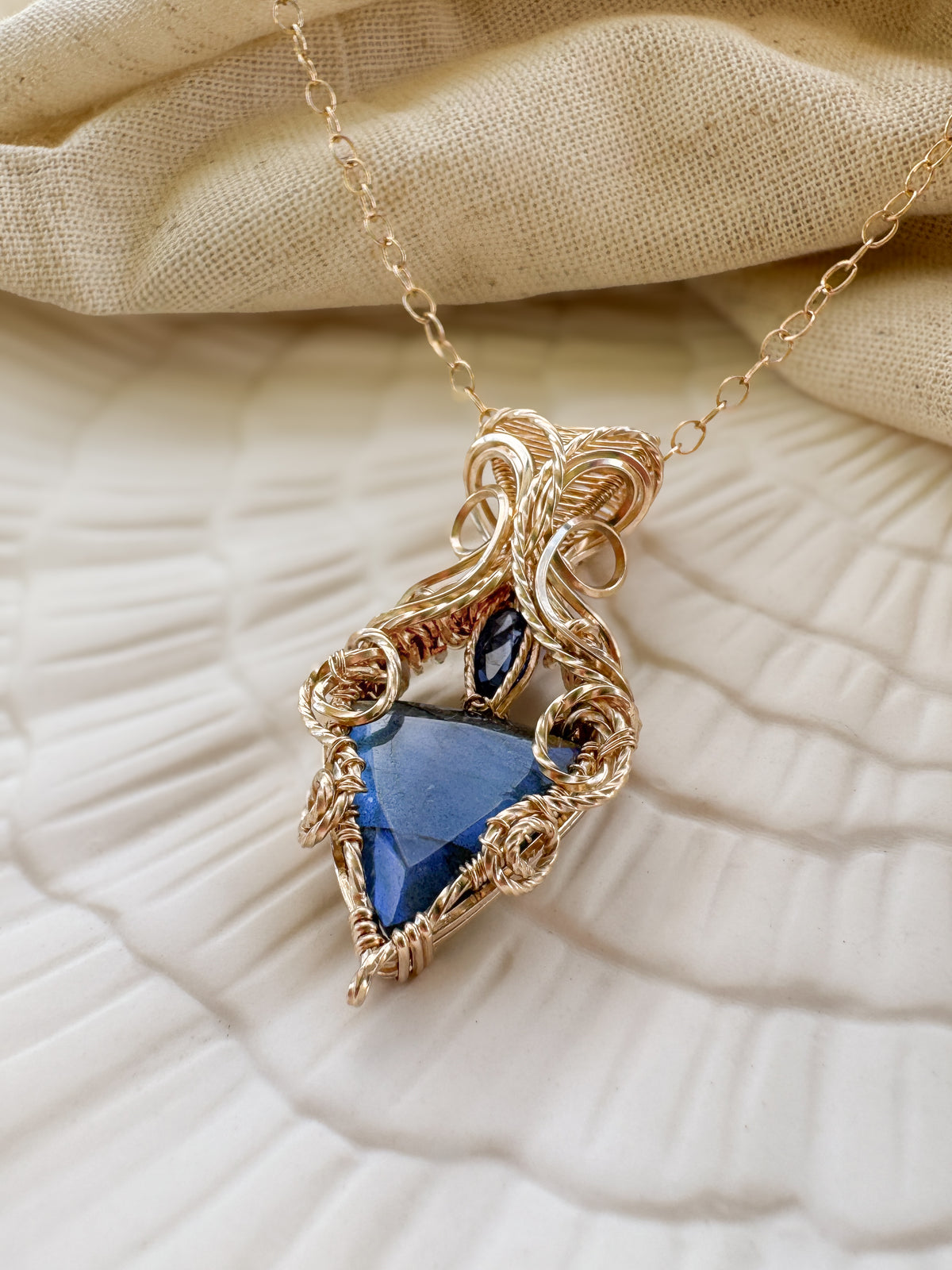 Faceted Labradorite & Blue Kyanite Necklace in 14k Gold Filled