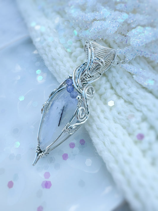 Moonstone & Tanzanite Necklace in 0.925 Sterling Silver