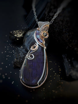 Labradorite, Tanzanite, Amethyst & Aquamarine in Argentium Silver & 14k Rose Gold Filled