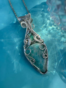 Amazonite, Opal & Aqua Apatite Necklace in 0.925 Sterling Silver