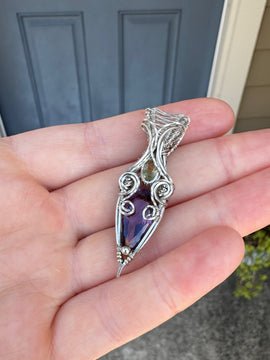 Faceted Amethyst & Lemon Quartz in 0.925 Sterling Silver