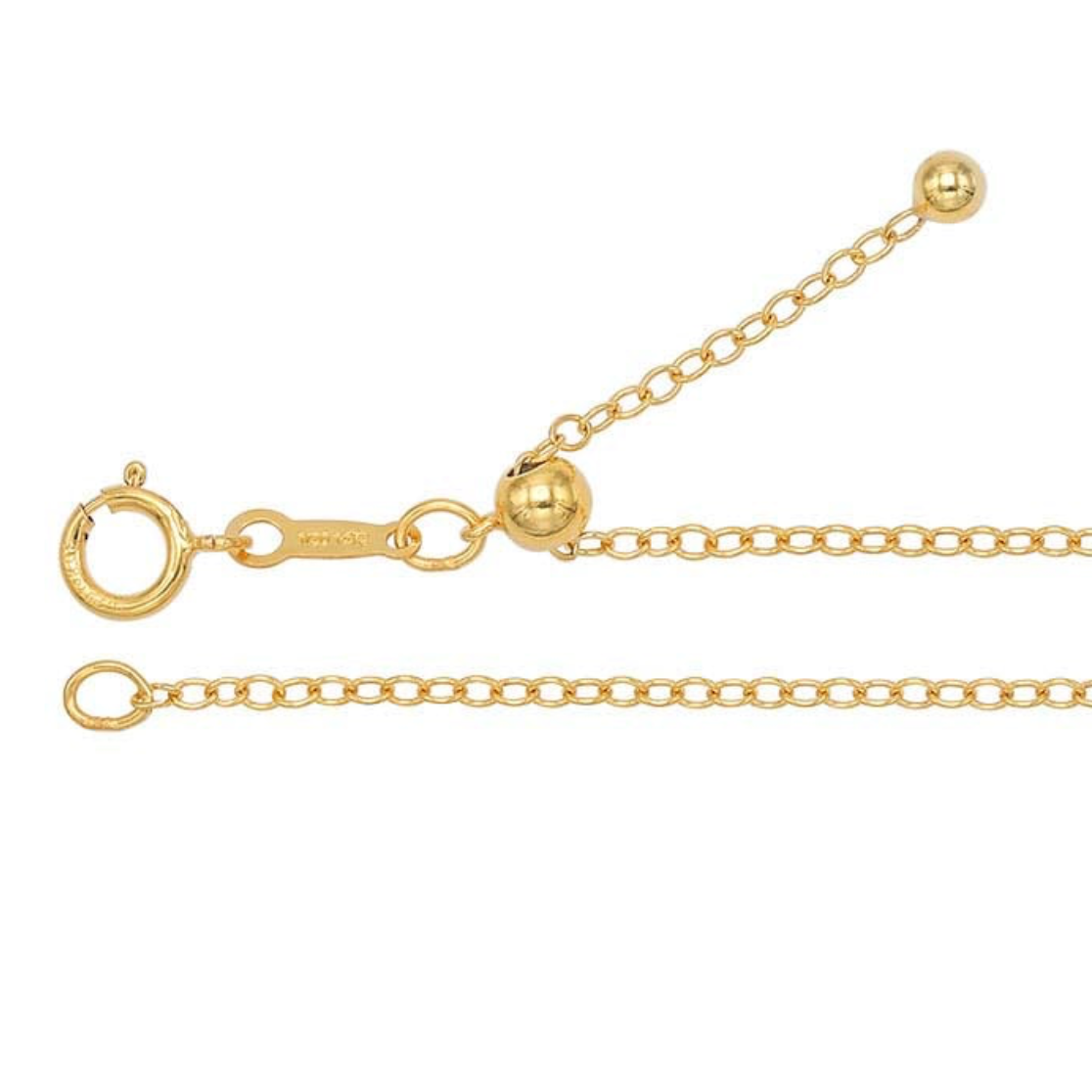 1.7 mm 14k Yellow Gold-Filled Cable Chain Necklace, Adjustable