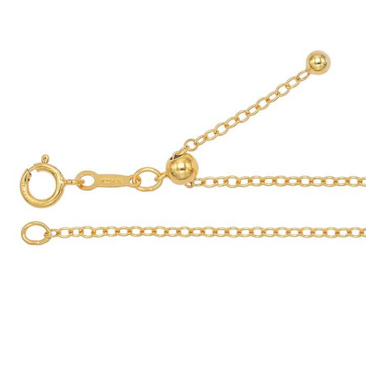 1.7 mm 14k Yellow Gold-Filled Cable Chain Necklace, Adjustable